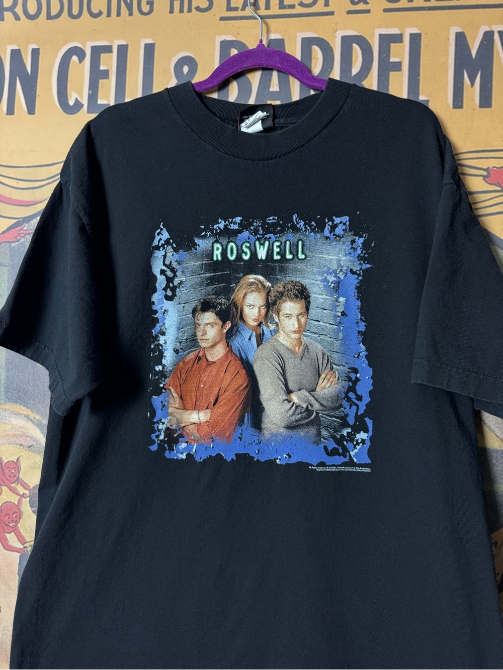 🎉Roswell 2000 Rare Sci-fi Tv Promo Graphic Front & Back Print Giant Tag T-Shirt